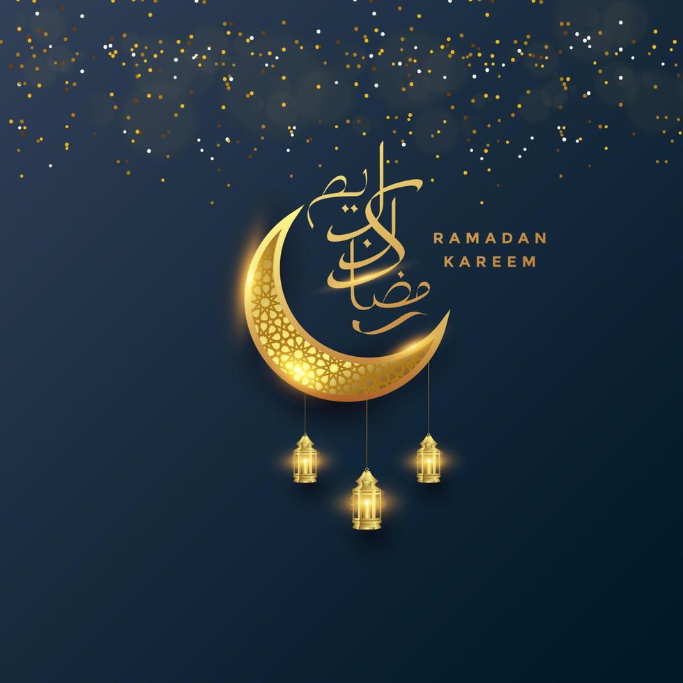 Ilustración de vector de fondo de tarjeta de felicitación de ramadán kareem