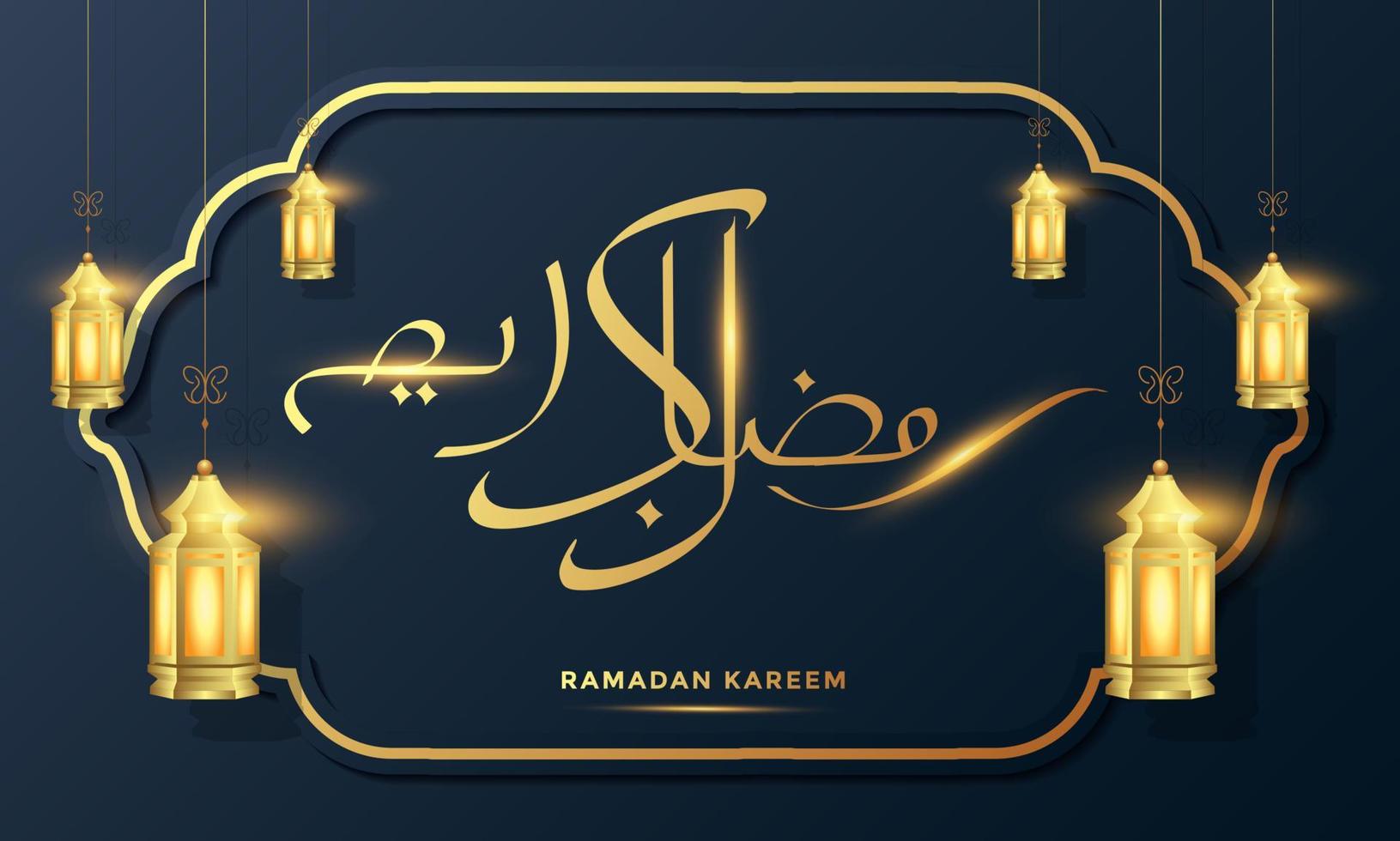 ramadan kareem arabic calligraphy background vector illustration