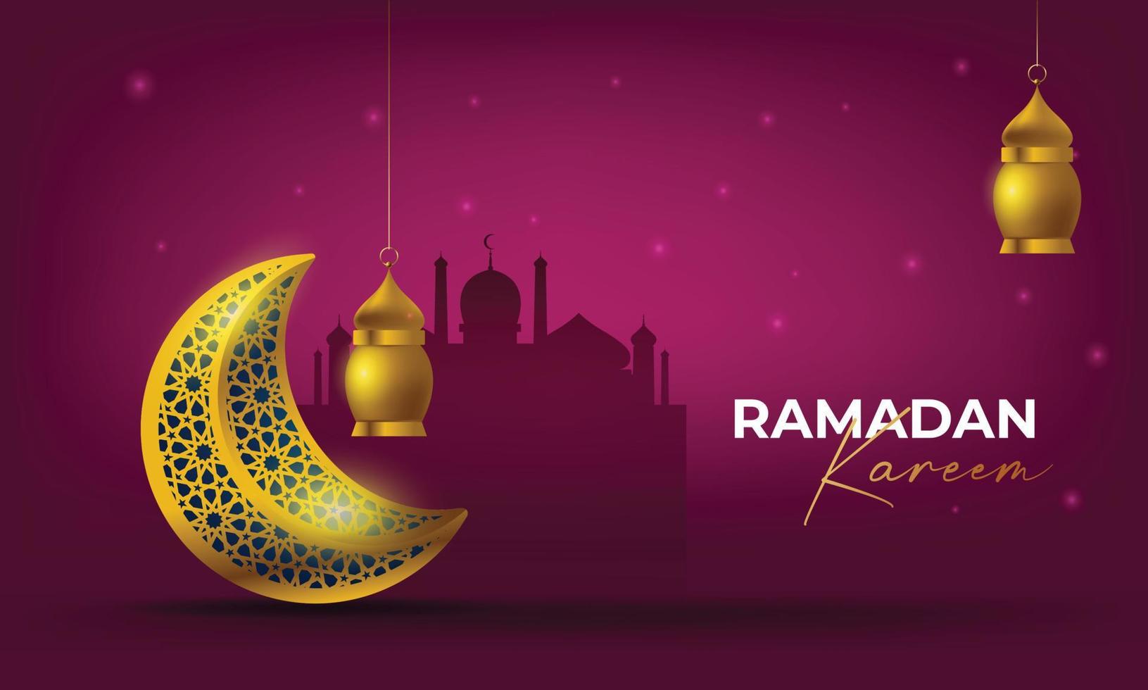 Ilustración de vector de fondo de tarjeta de felicitación de ramadán kareem