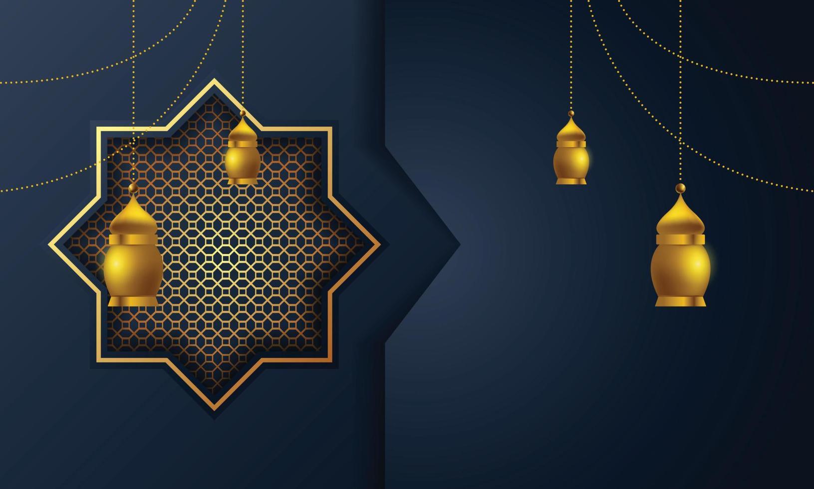 Ilustración de vector de fondo de tarjeta de felicitación de ramadán kareem