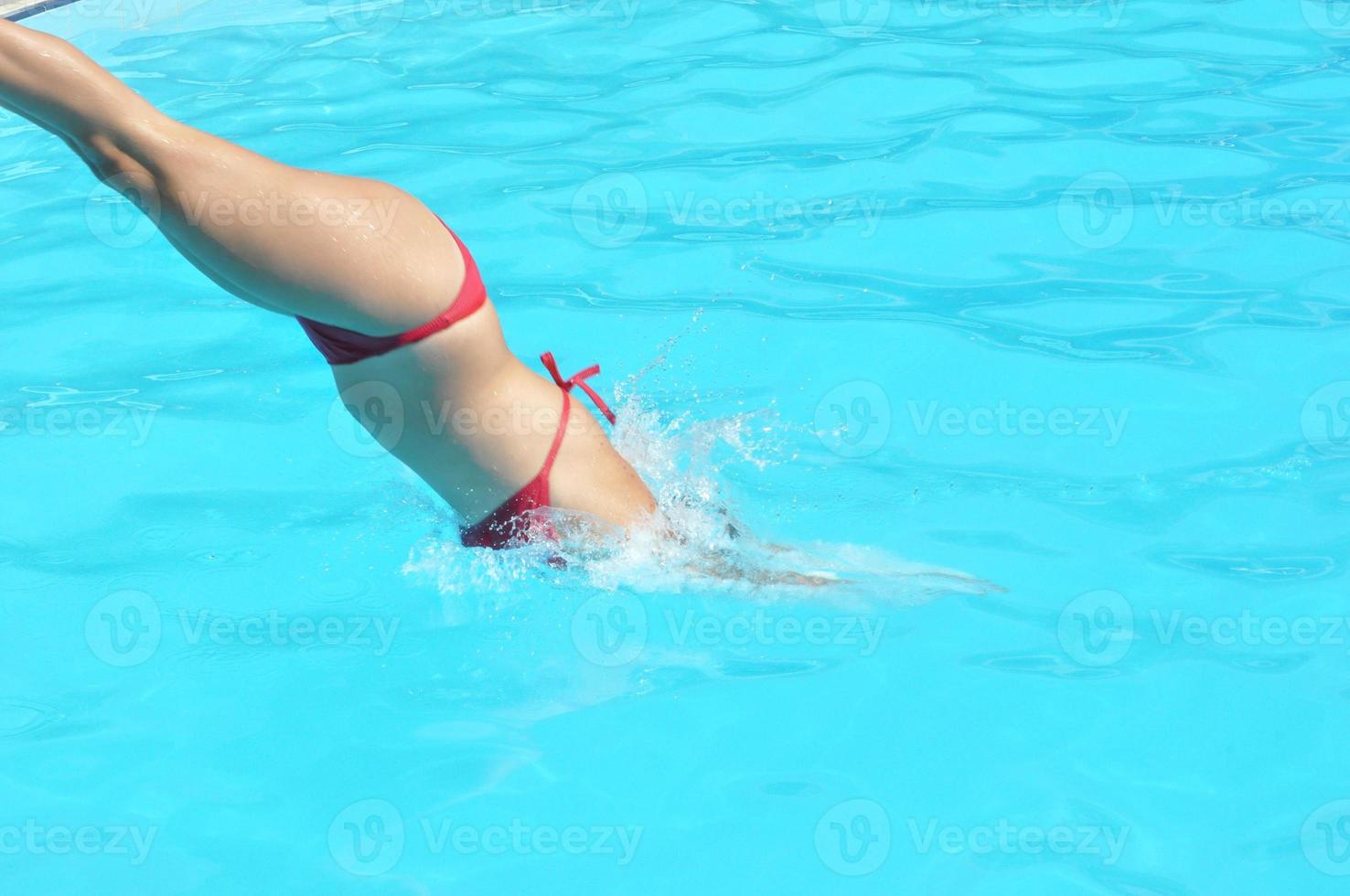 girl syncronized swimming photo