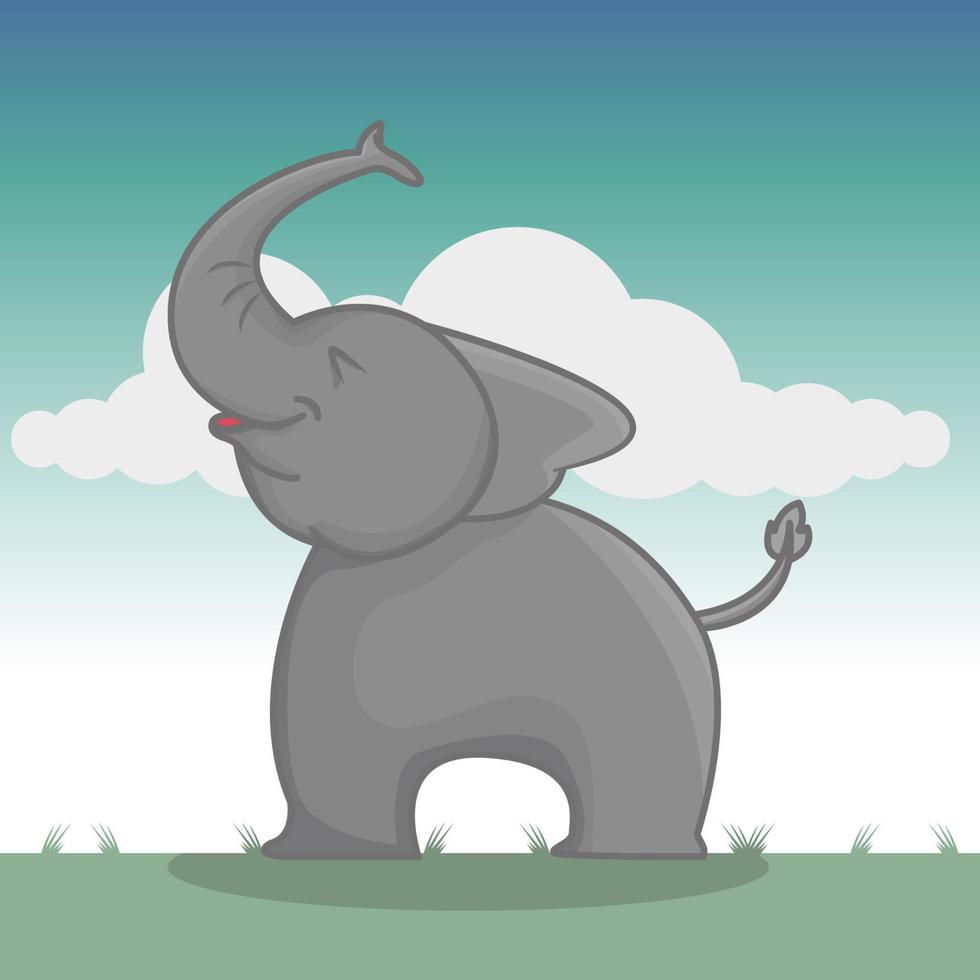 personaje de elefante vectorial ilustrativo adecuado para productos infantiles vector