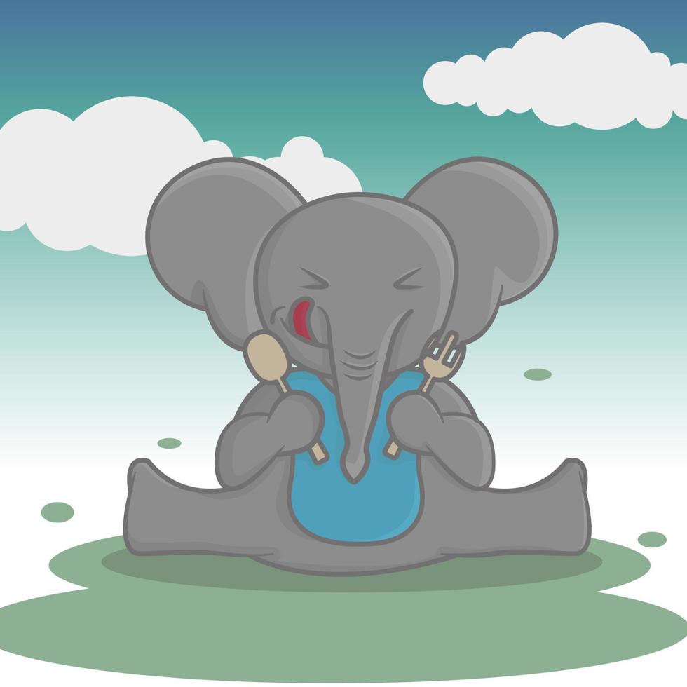 ilustración vector elefante personaje adecuado para niños producto