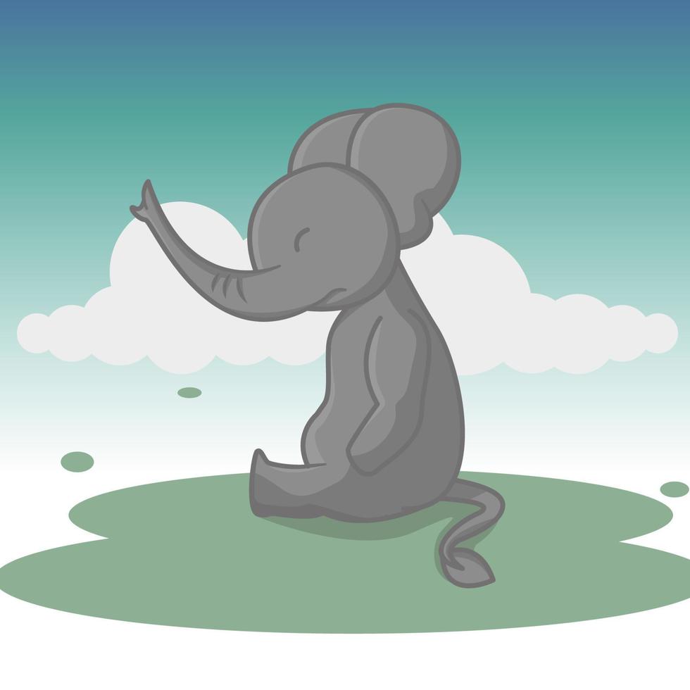 ilustración vector elefante personaje adecuado para niños producto