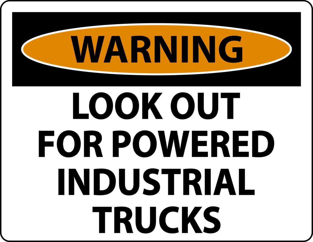 Warning Look Out For Trucks Sign On White Background vector