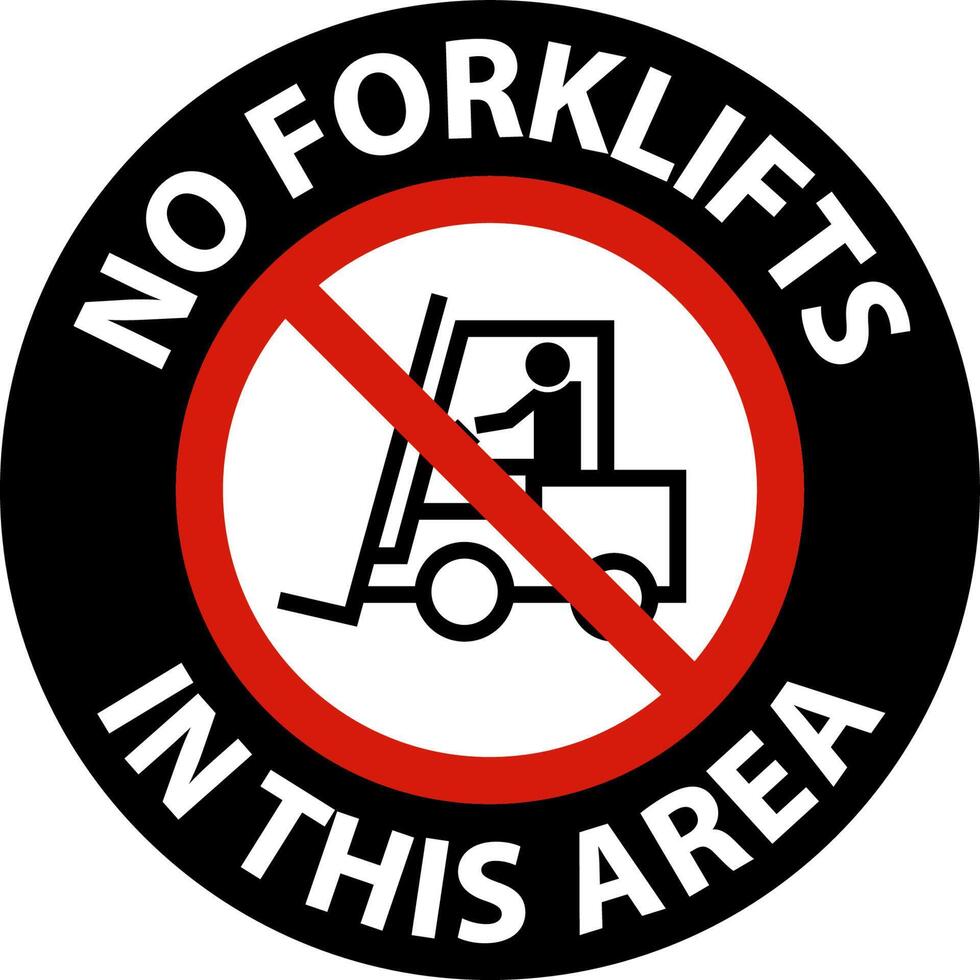 No Forklifts In This Area Floor Sign On White Background vector