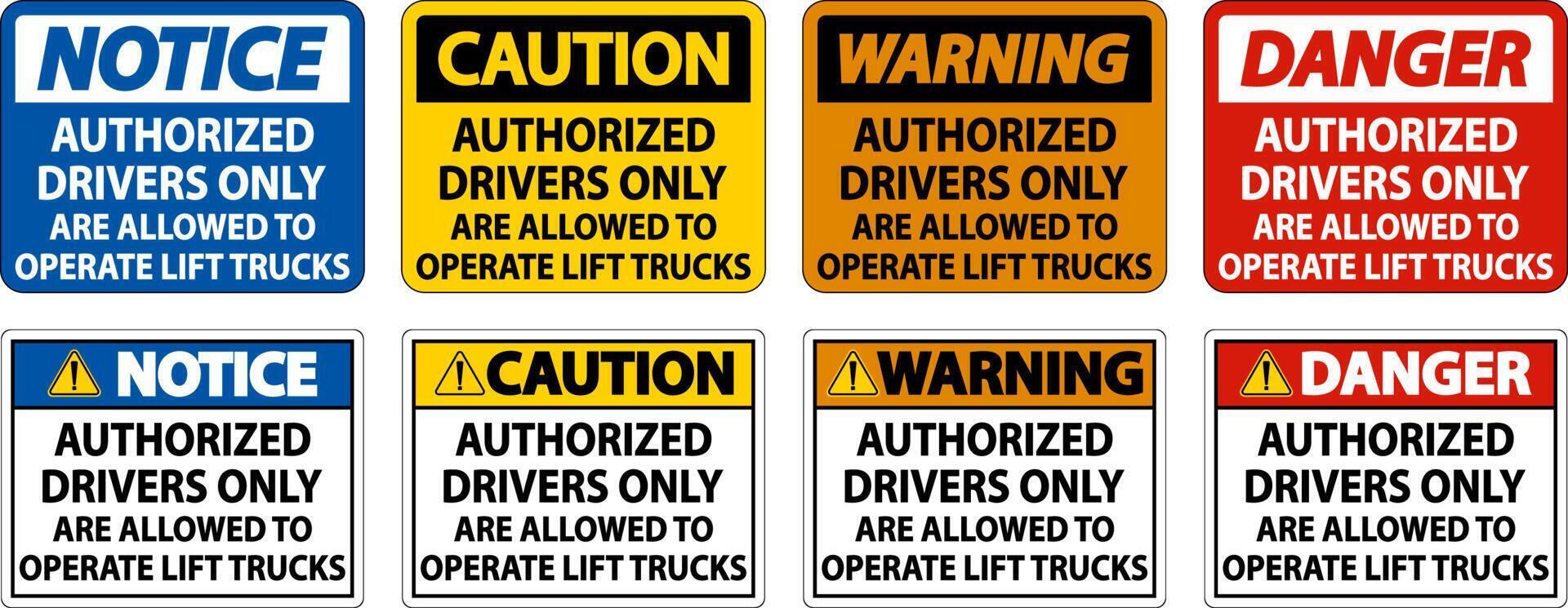 Authorized Drivers Only Sign On White Background vector