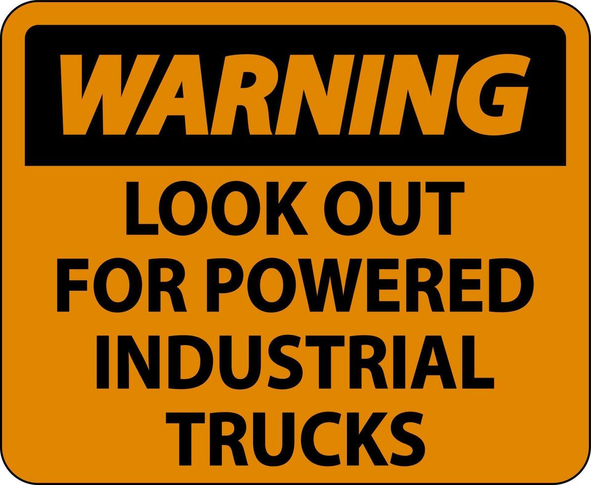 Warning Look Out For Trucks Sign On White Background vector