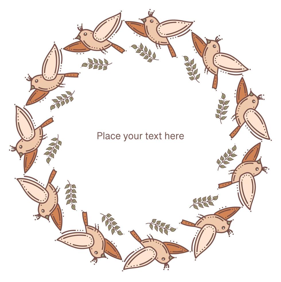 Frame of Birds With Sticks vector