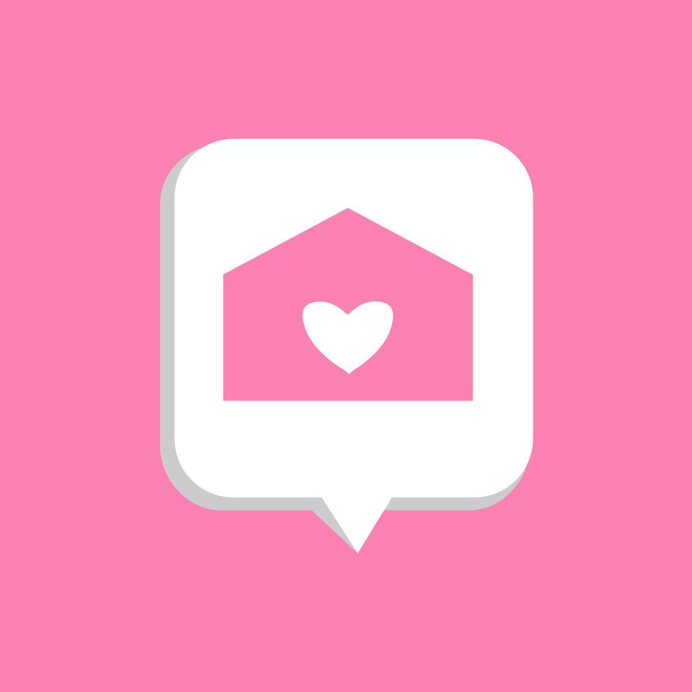 Vector illustration of 3D love letter icon. Speech bubble with envelope and heart. Happy Valentine's day mail notification symbol. Romantic greeting card design for web, email, social media, banner.