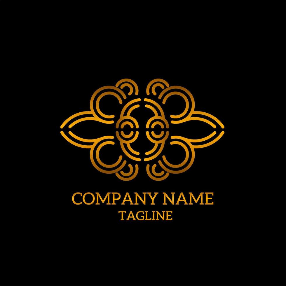 golden gradient logo vector design
