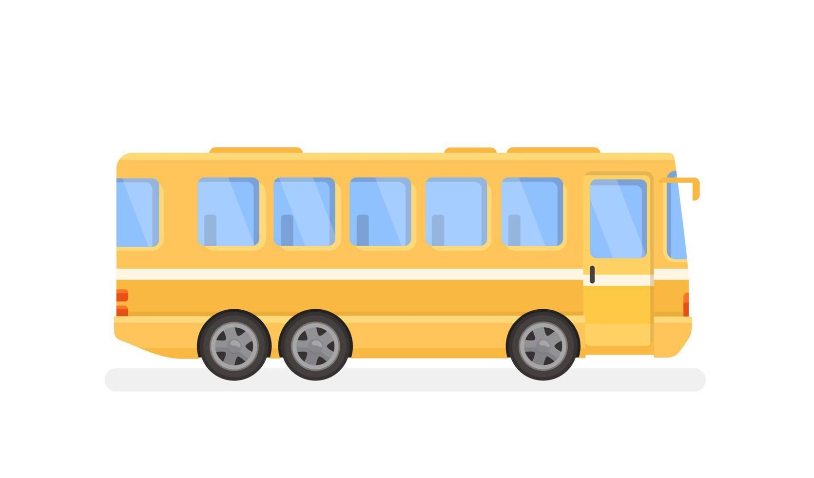 City Bus Vector Illustration In Modern Flat Style