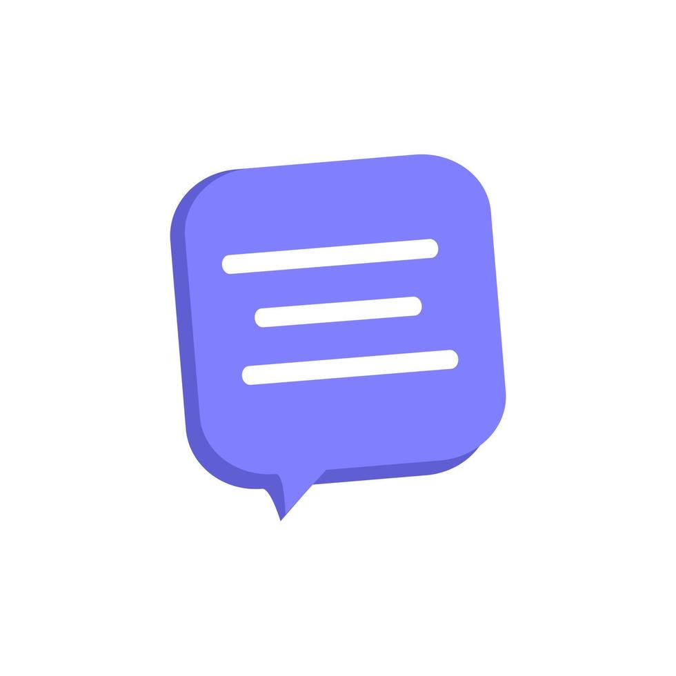 3D speech bubble icons. Realistic 3D chat, talk, messenger, communication, dialogue bubble icon. Vector illustration square, circle and rectangle chat box. Banner, sticker, tag, badge template.