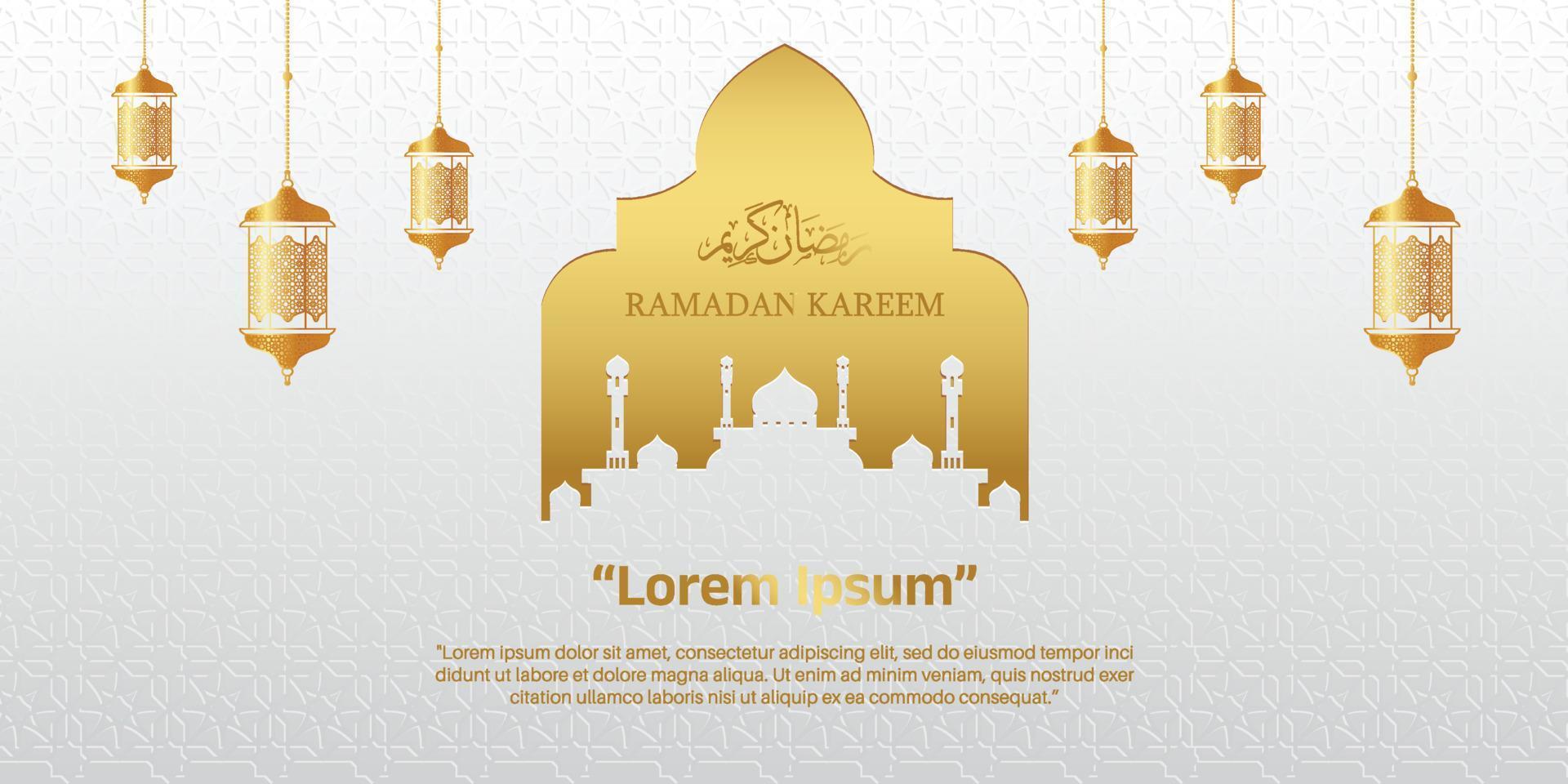 diseño de saludo ramadan kareem para publicación en redes sociales y sitio web. vector