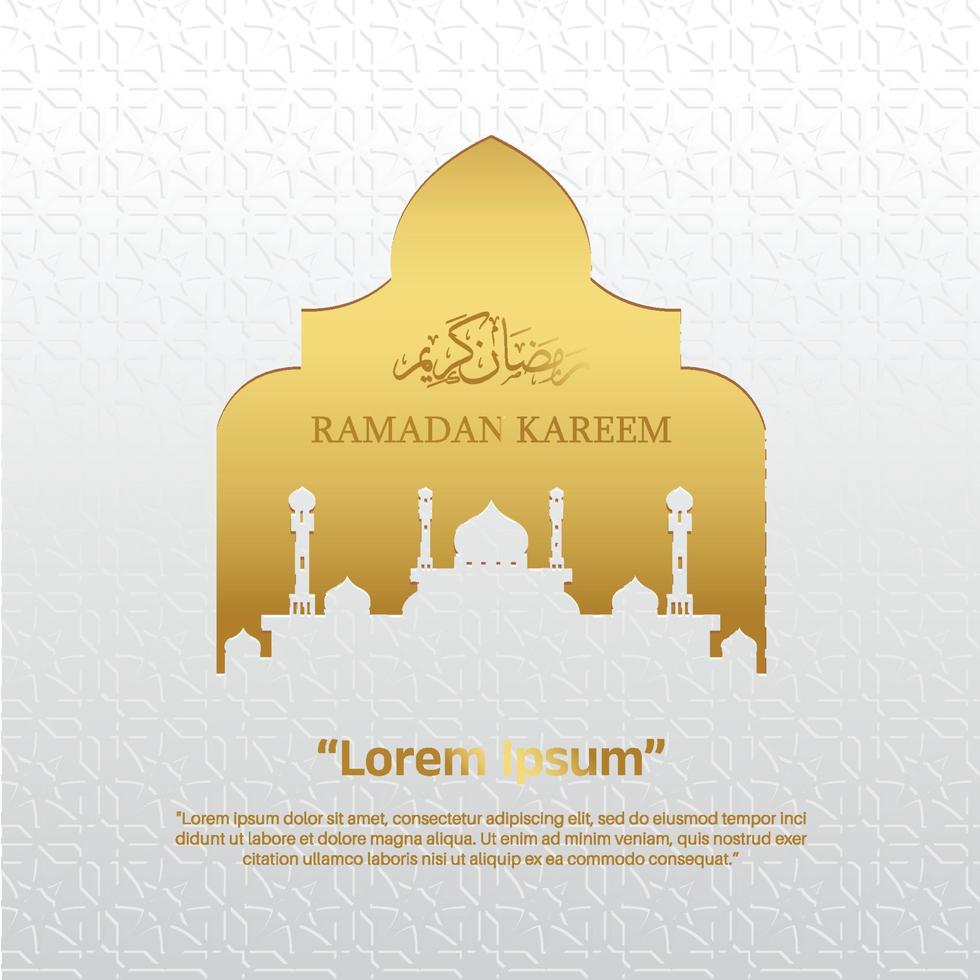 diseño de banner de saludo ramadan kareem para publicación en redes sociales y sitio web. vector