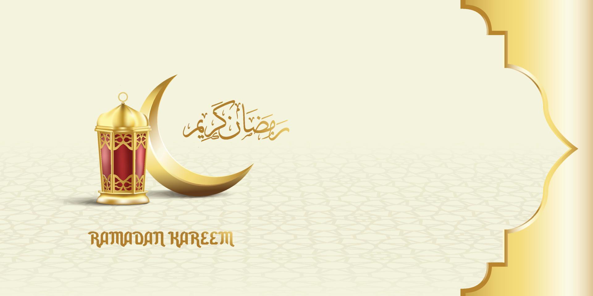 Ramadan Kareem greeting banner design for social media post and website. vector