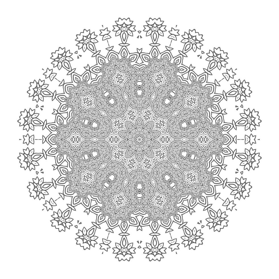 hermosa línea arte mandala vector