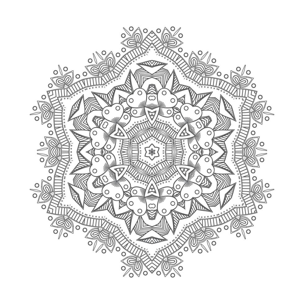 hermoso vector de mandala de arte de línea para el diseño