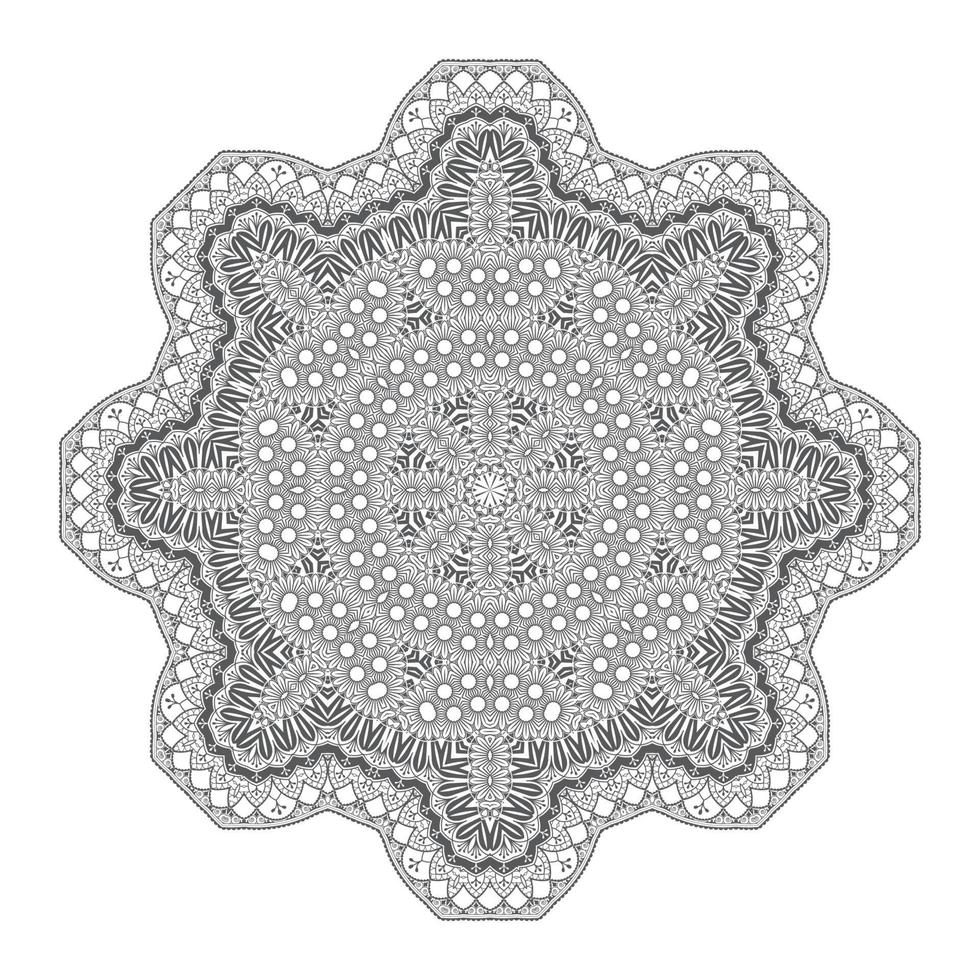 vector de mandala de arte lineal para diseño