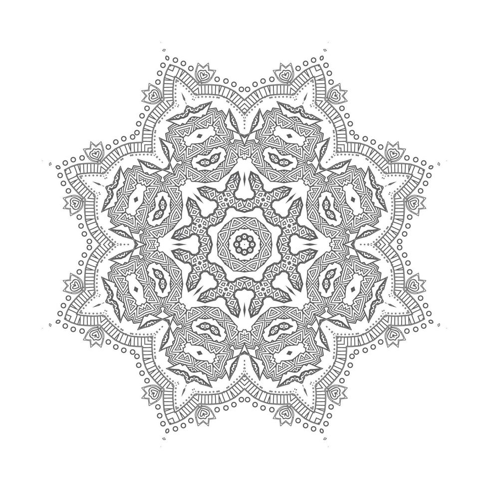 beautiful line art mandala design vector