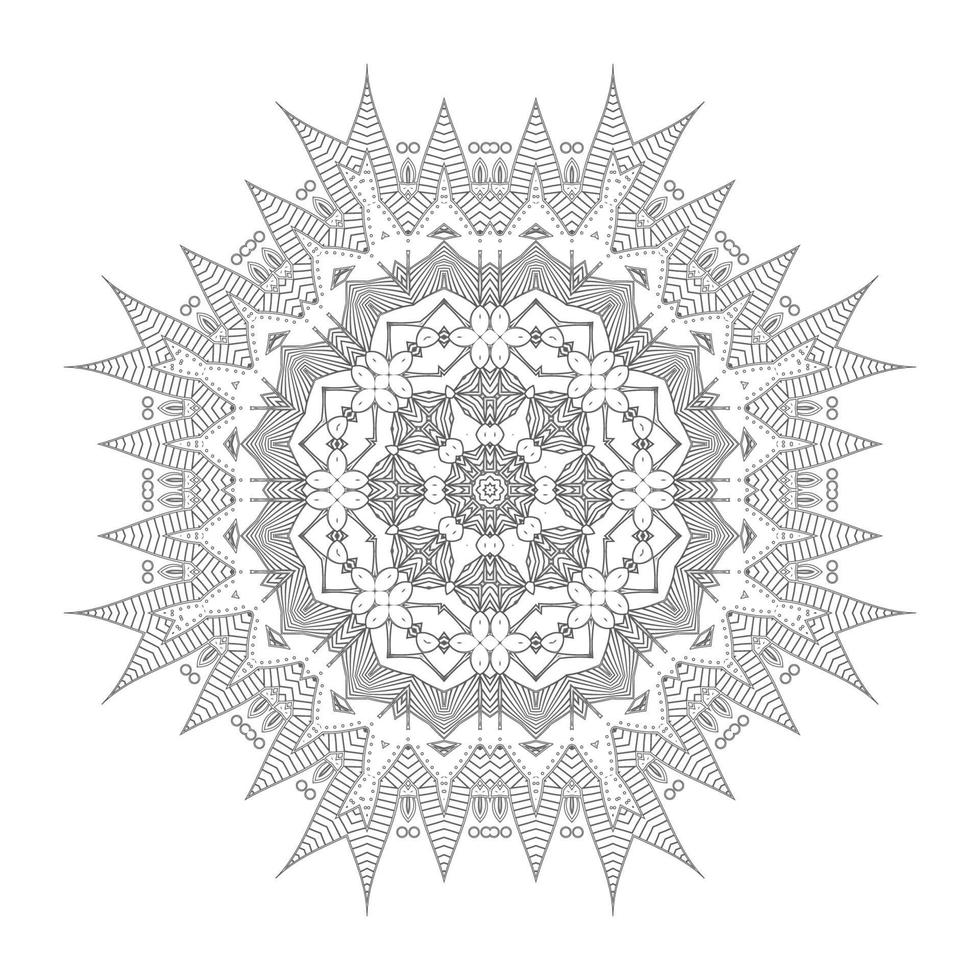 hermosa línea arte mandala vector