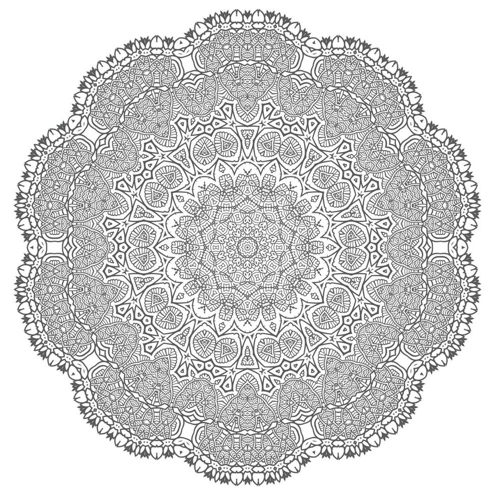 vector de mandala de arte lineal para diseño