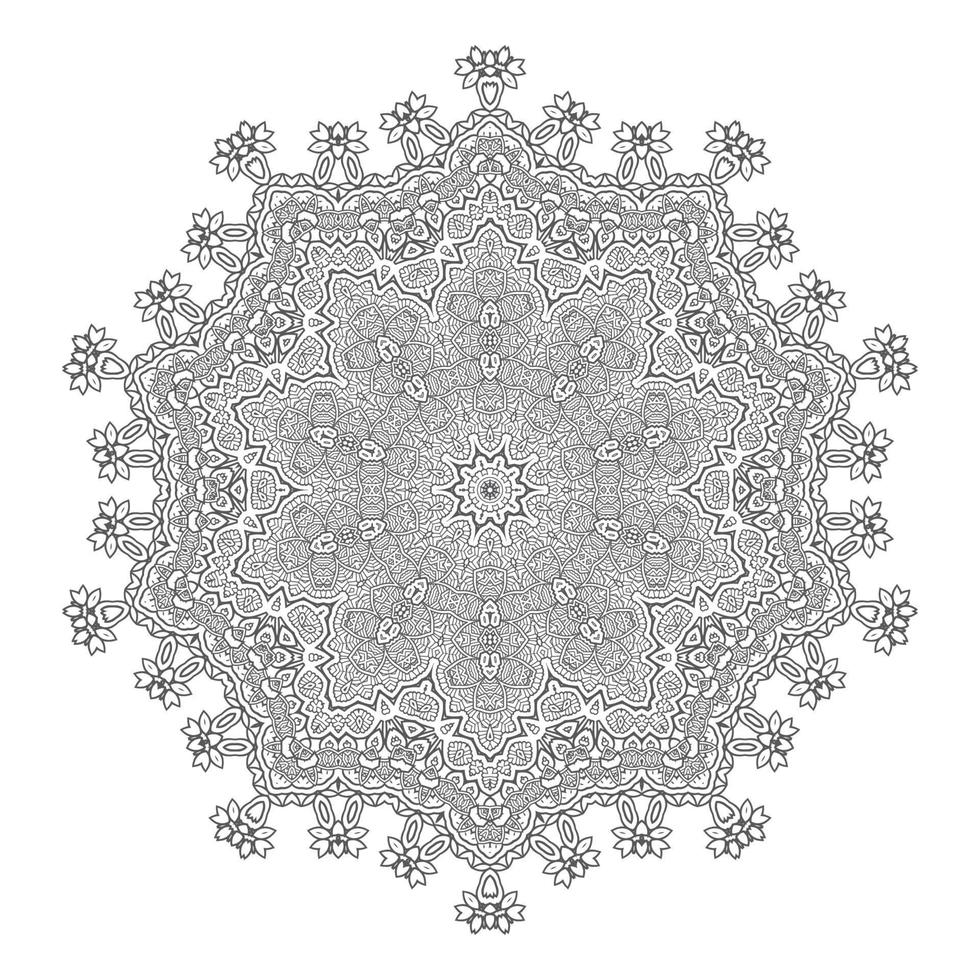 hermoso diseño de mandala de arte lineal vector