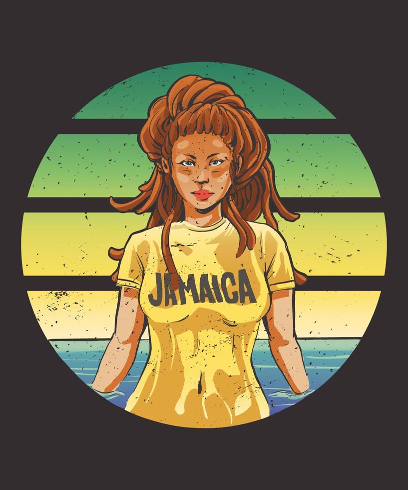 jamaica mujer agua 2022 vector