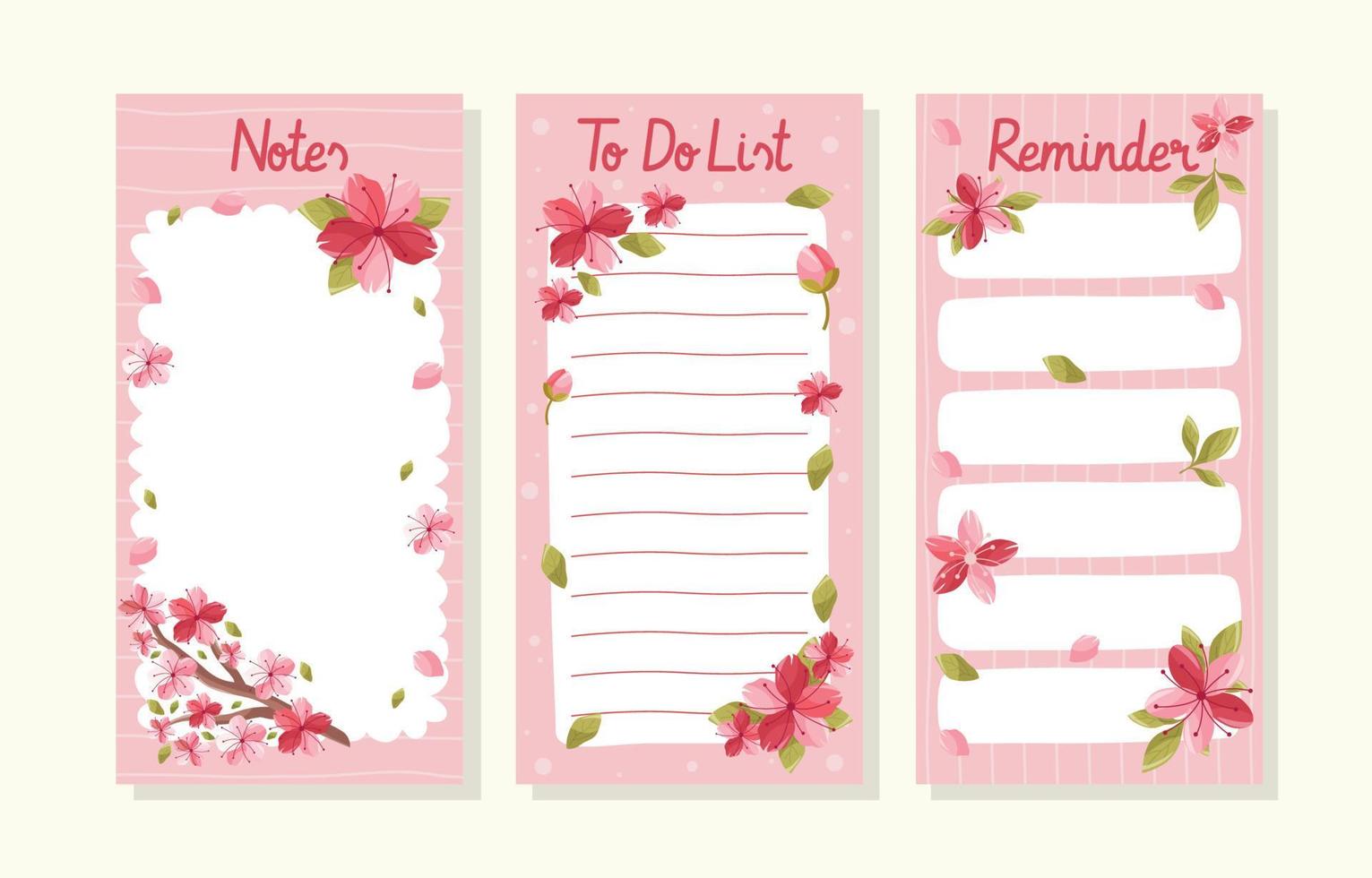 Cherry Blossom Journal Template vector