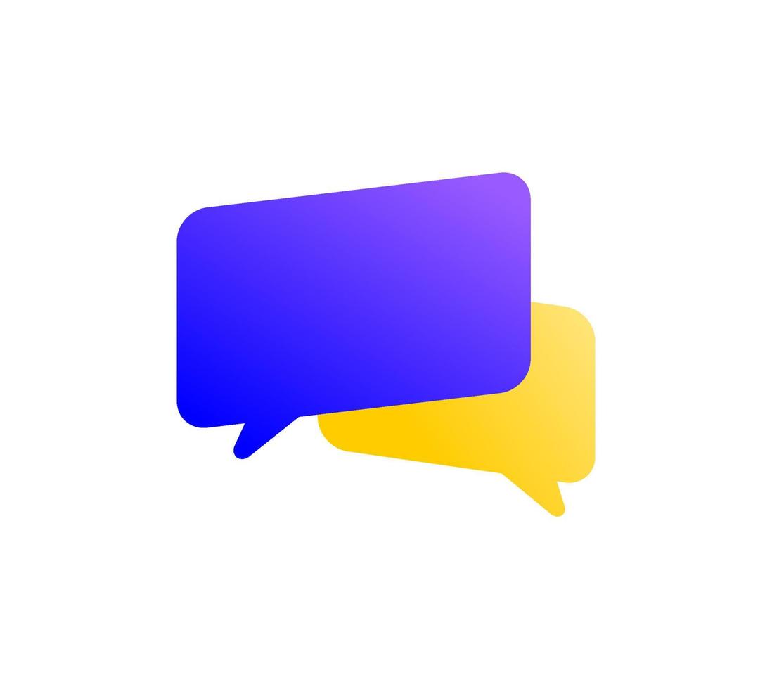 Message Bubble Chat Icon Vector with Gradient Purple and Yellow for Business Report Communication or Presentation Illustration
