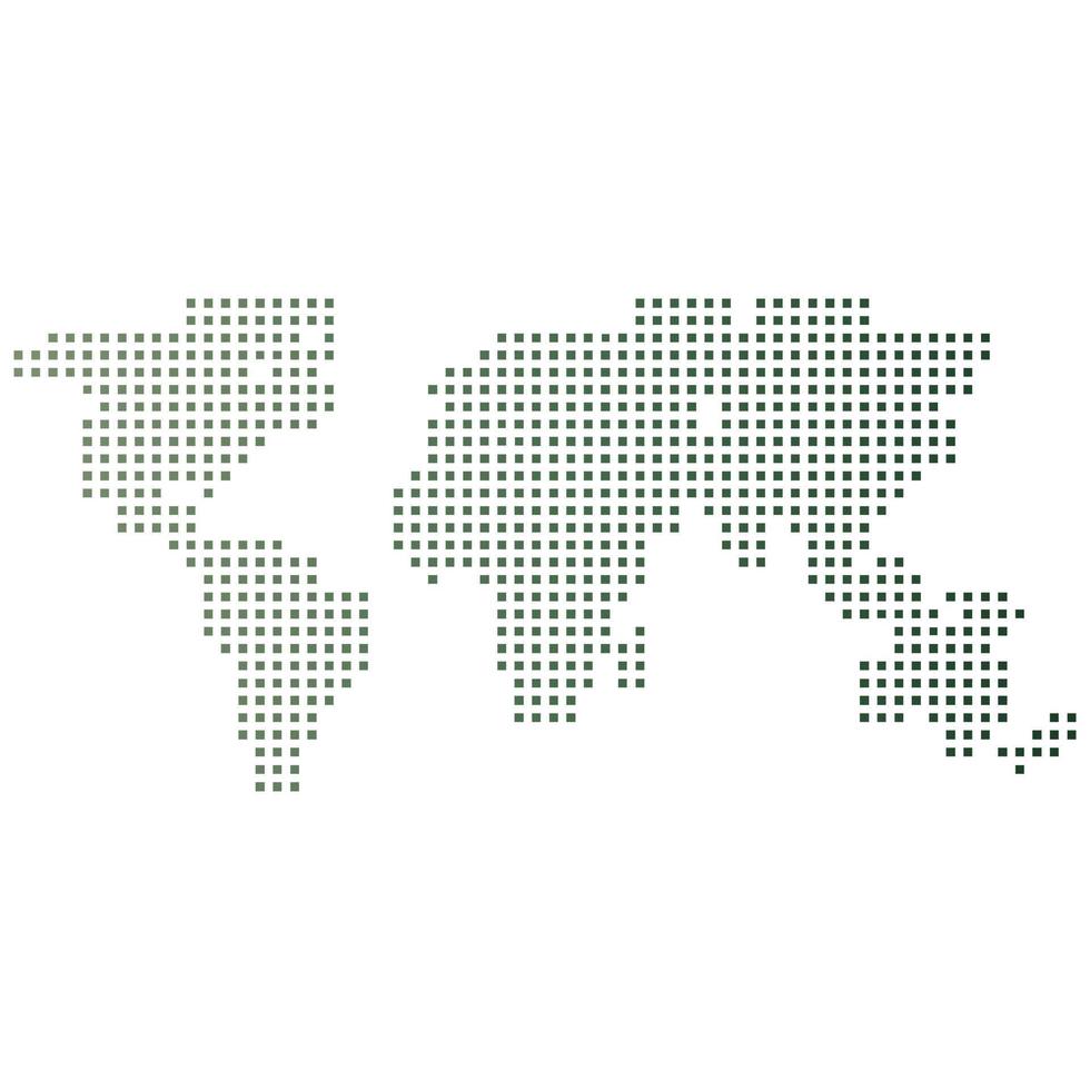 World map in dotted style. Halftone style. vector