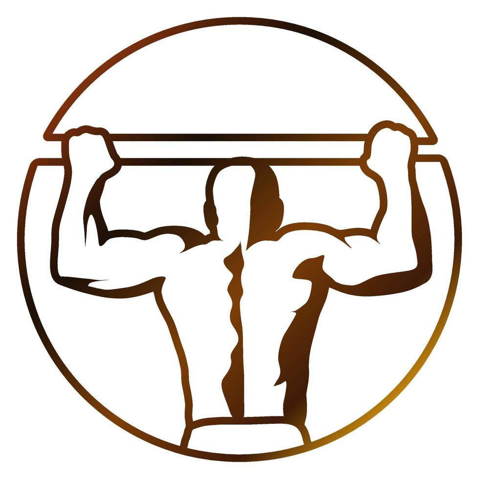 Male Working Out. Pull ups. Logotype. vector