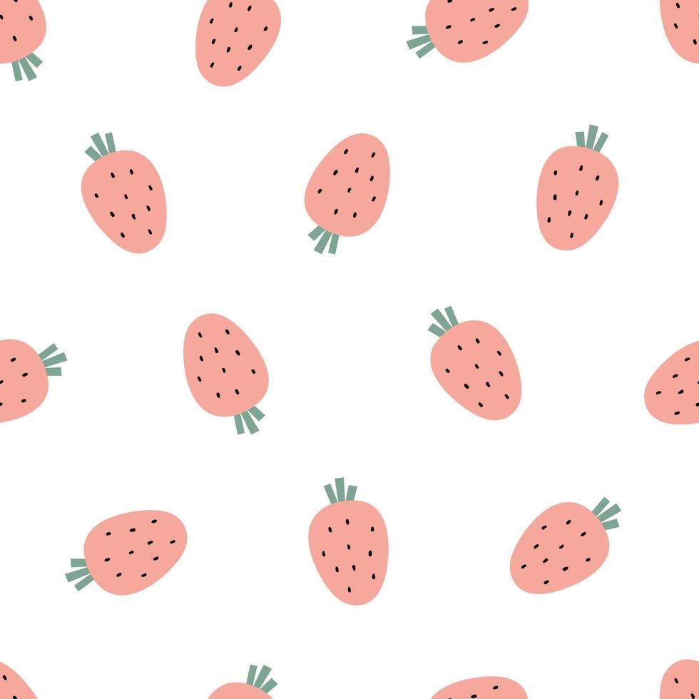 Nursery seamless pattern strawberry on white background used for prints, wallpaper, textiles Vector Illustration