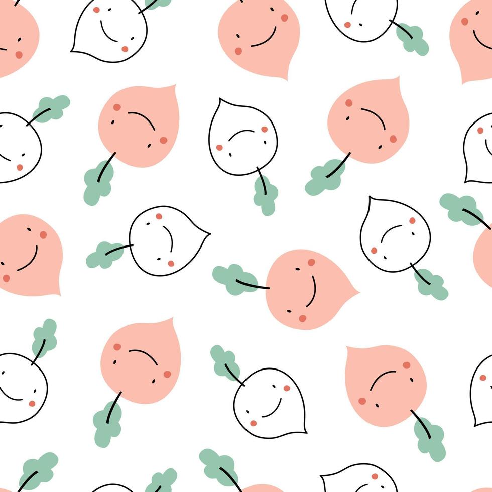 Radish baby seamless pattern used for print, wallpaper, decoration vector