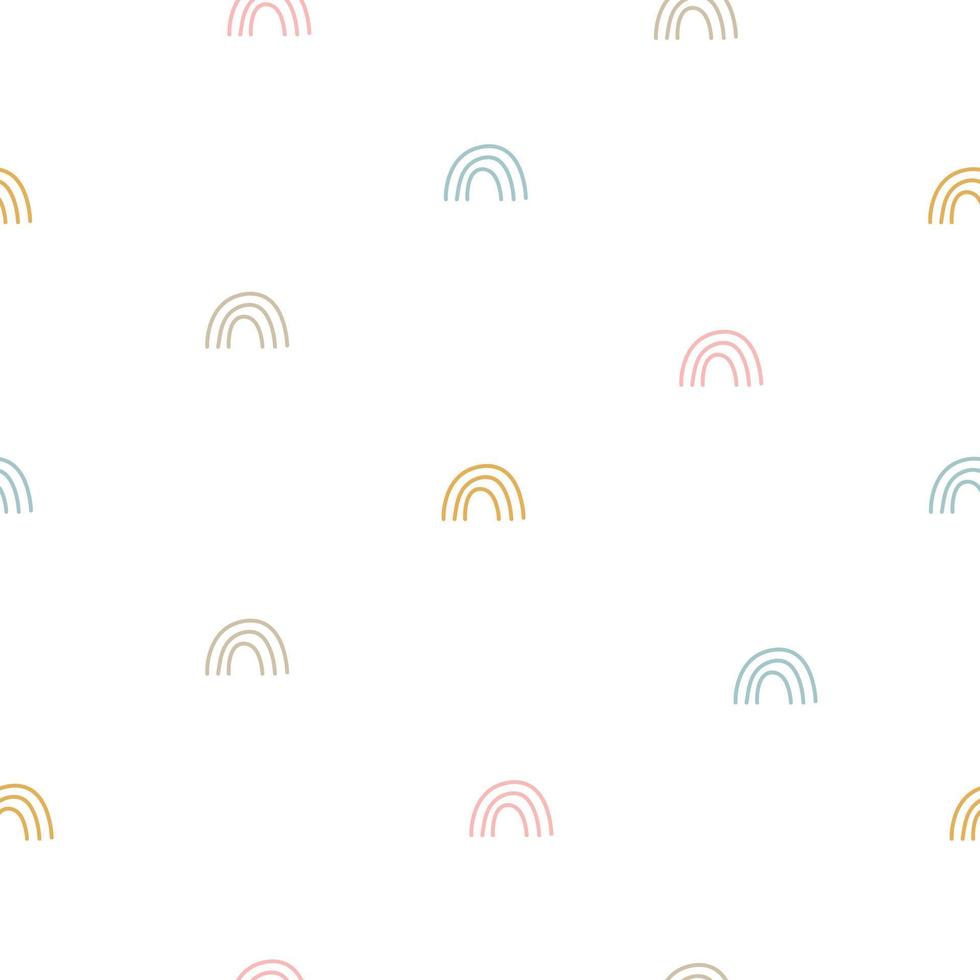Rainbow seamless vector pattern on white background