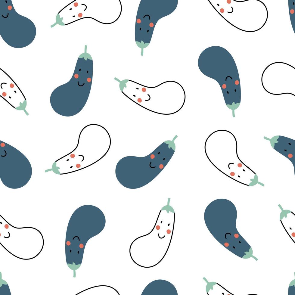 Eggplant baby seamless pattern used for print, wallpaper, decoration vector