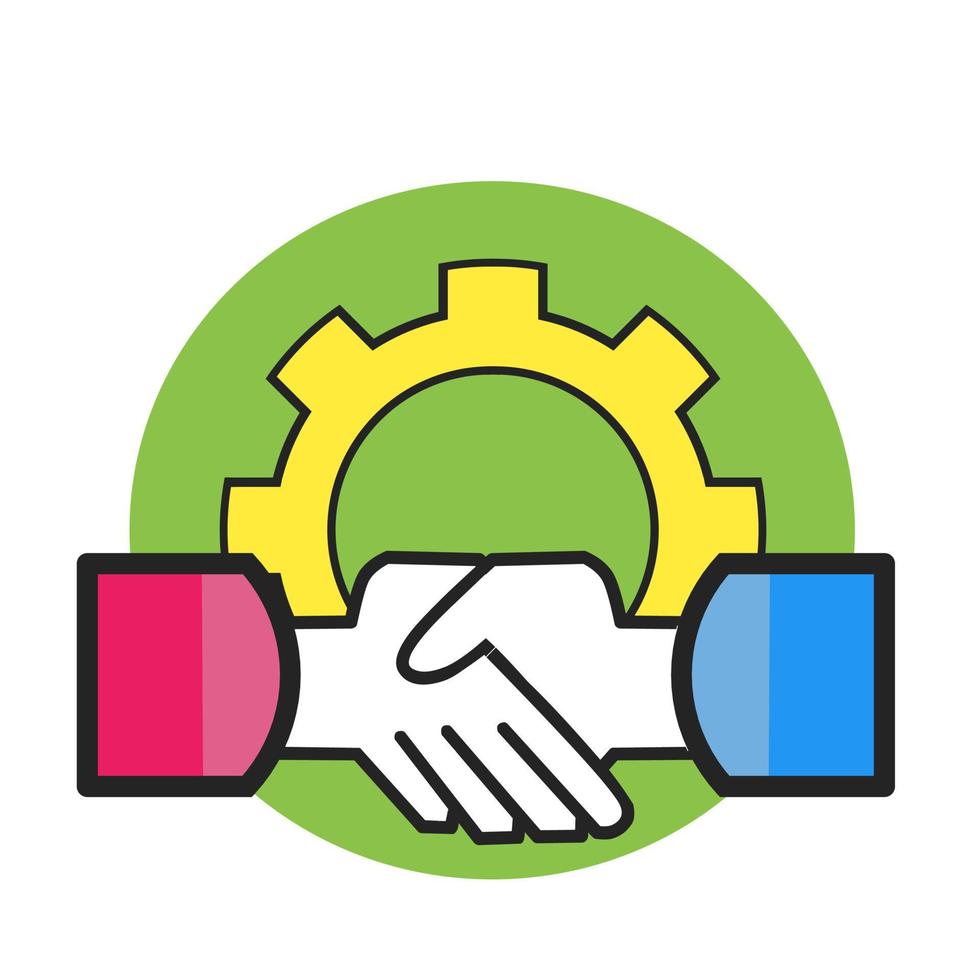 Graphic vector illustration of cooperation. Suitable for business or company icon