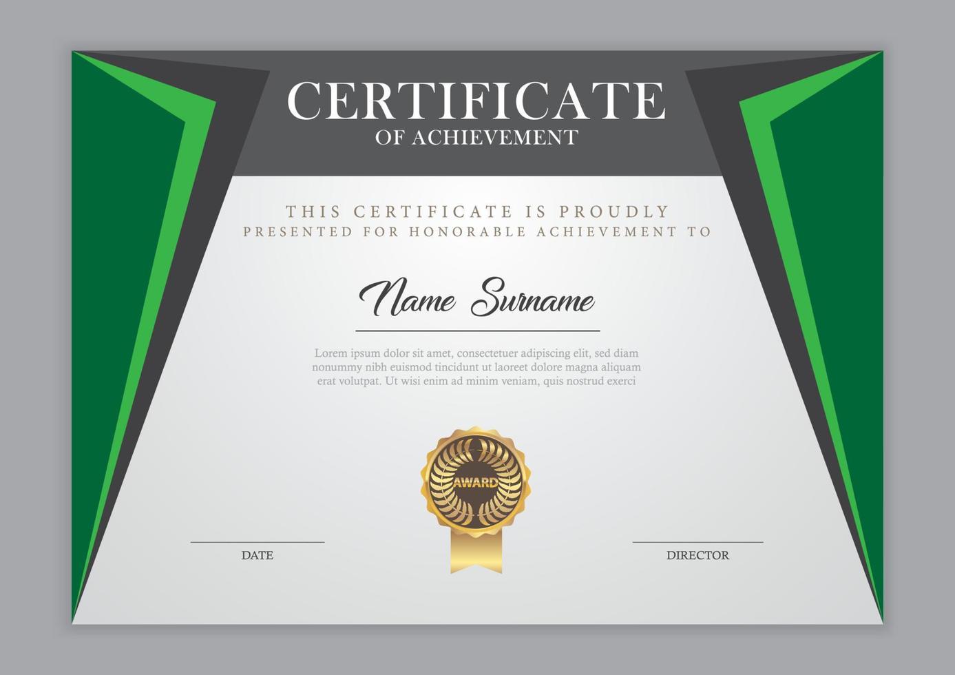 Certificate template modern style vector