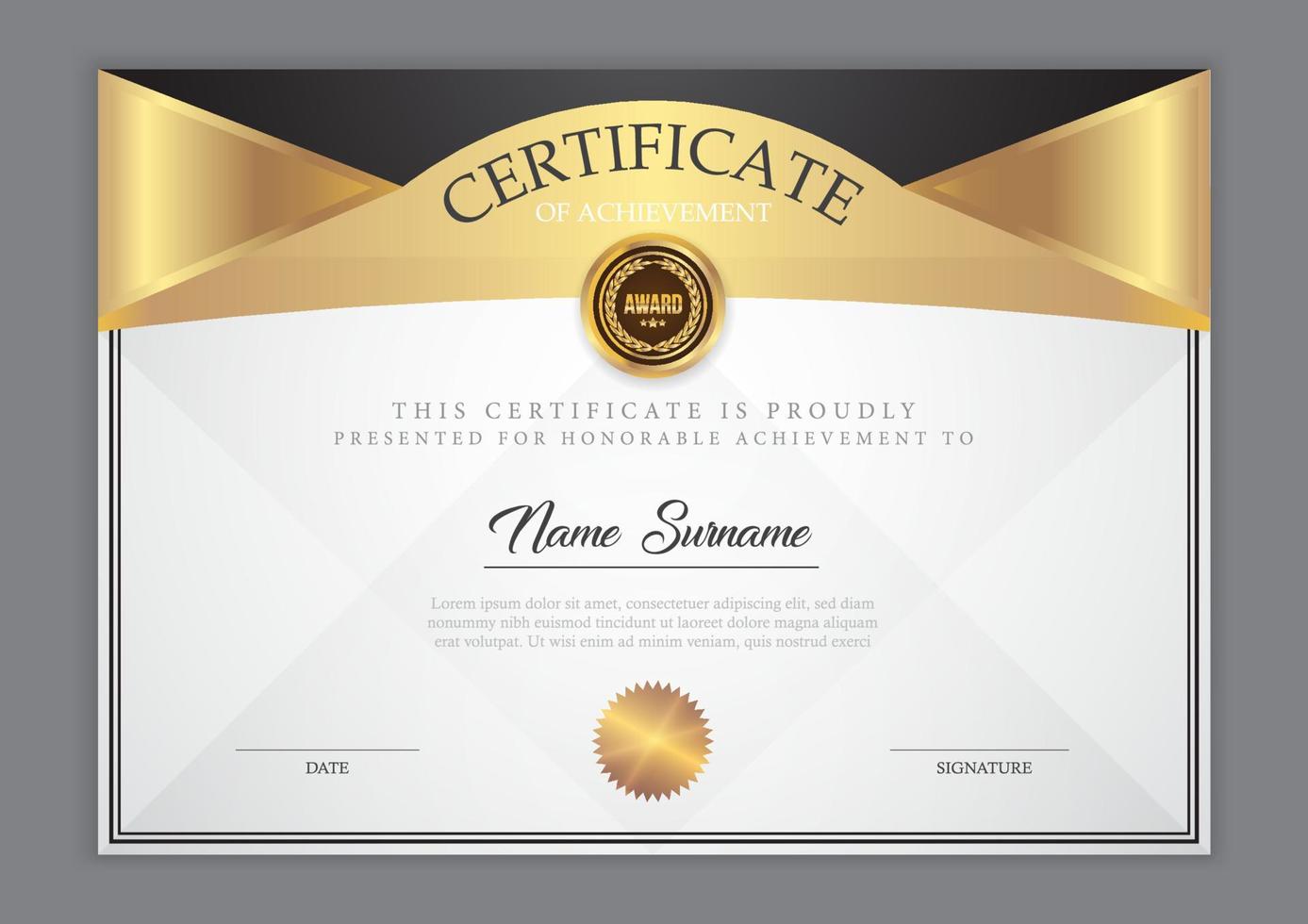 Certificate template modern style vector