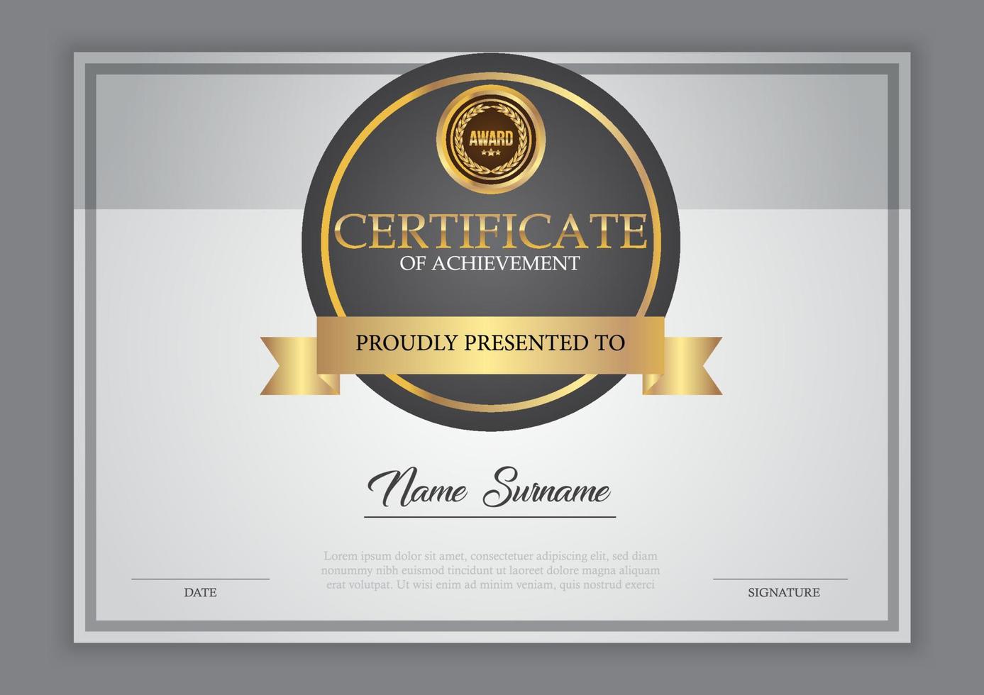 Certificate template modern style vector