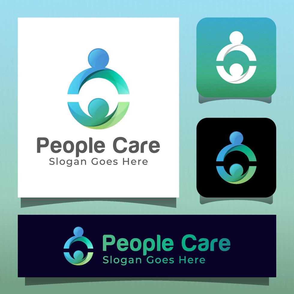 People or human together family unity or community logo. circle symbol with people assist icon vector