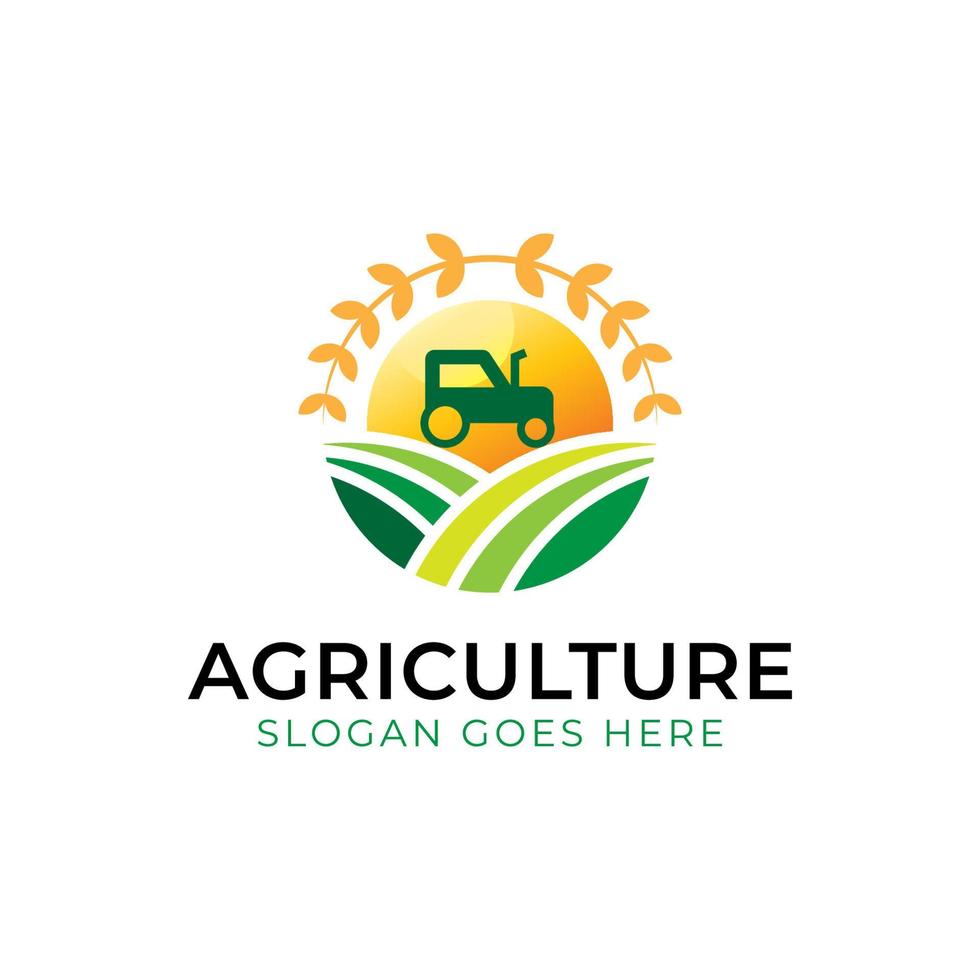 modern color agriculture the farm logo. wheat agriculture design vector