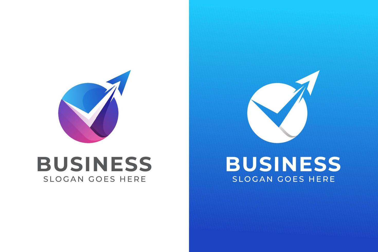 modern color agency travel check  business logo. transport, logistics delivery logo design with two versions vector