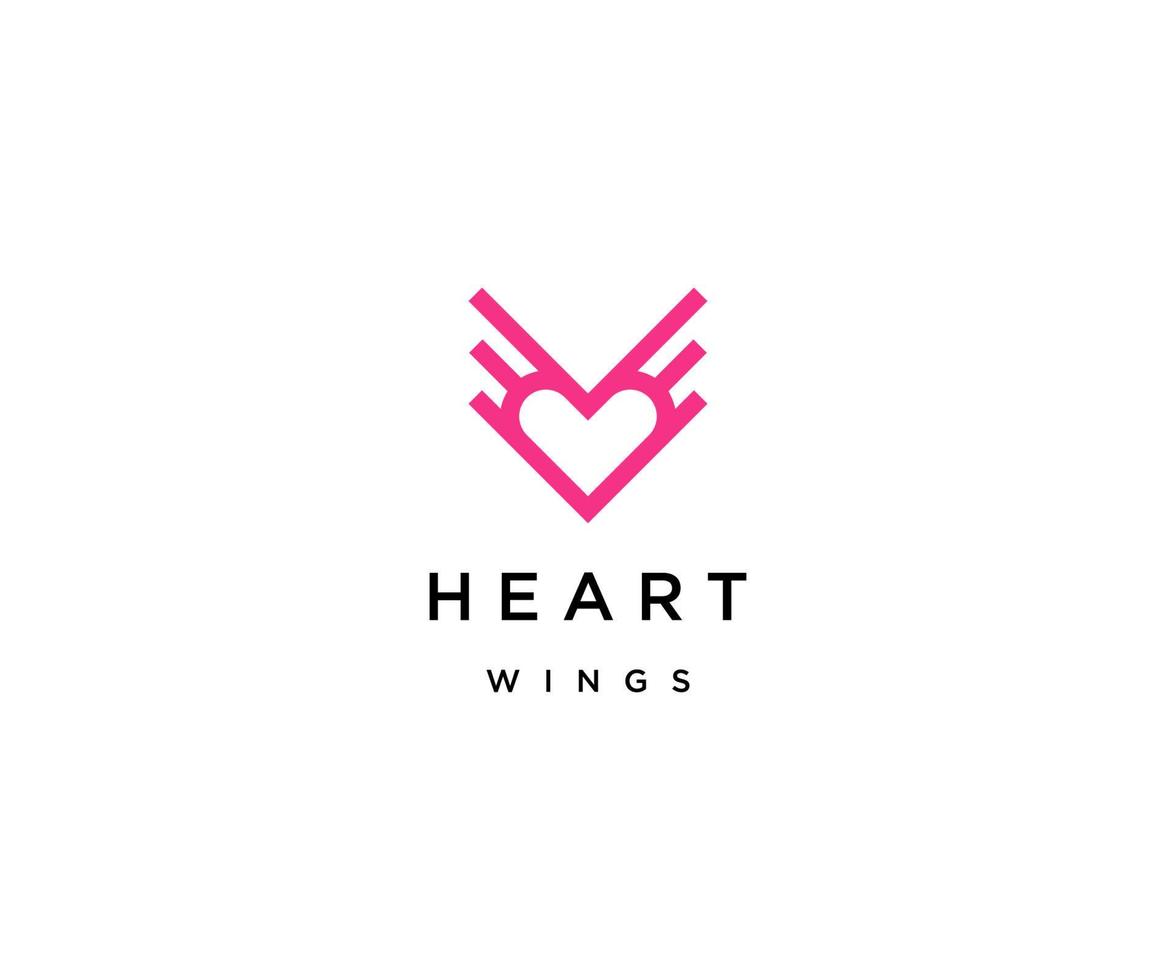 plantilla de diseño de icono de logotipo de corazón de mosca vector