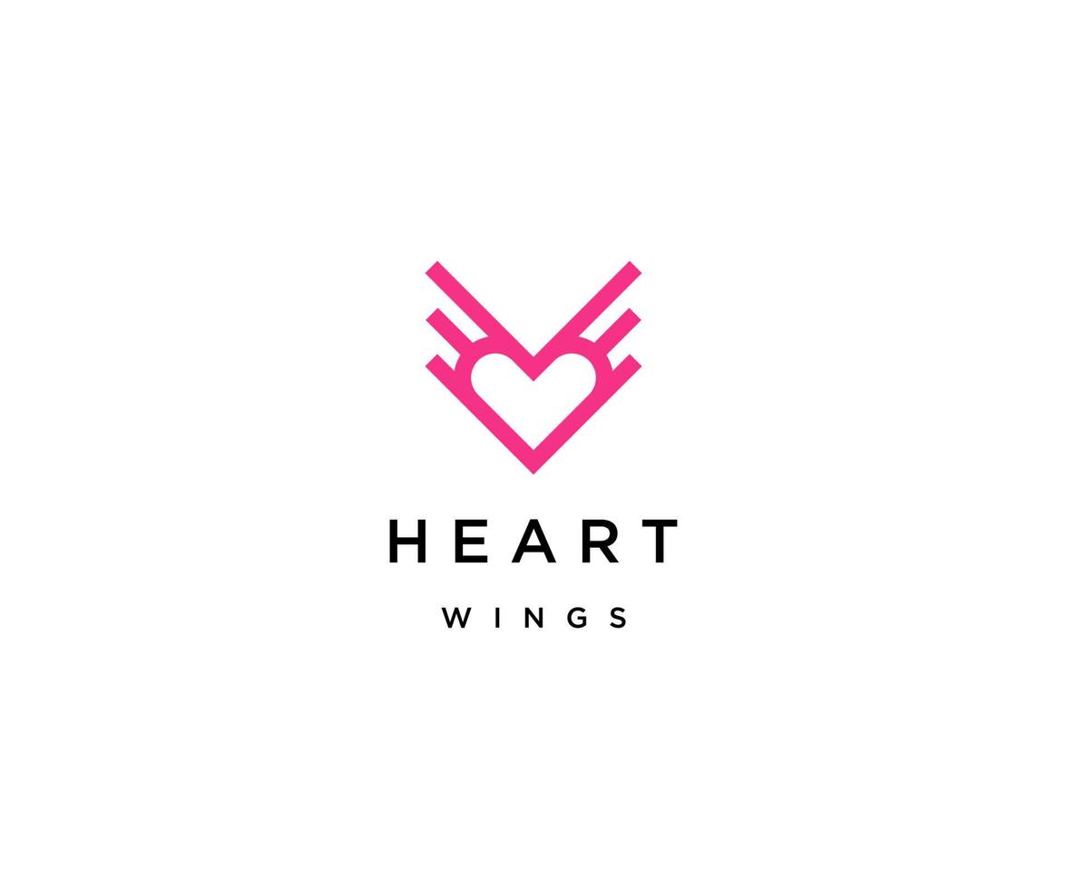 Fly heart logo icon design template vector
