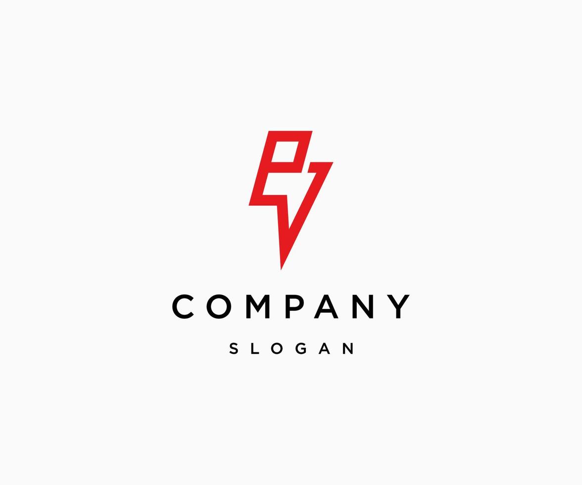 Letter p bolt logo icon design template vector