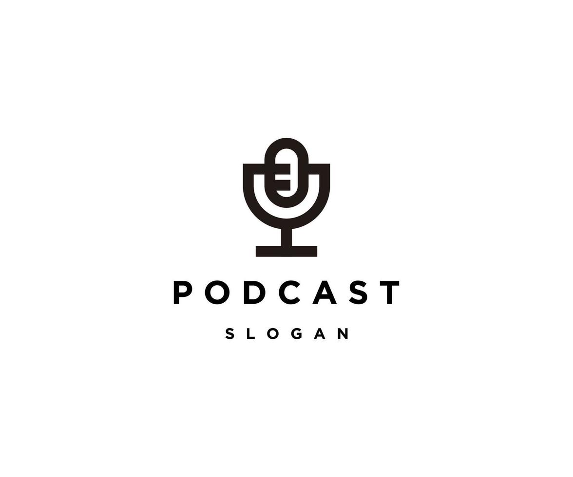 Podcast logo icon design template vector