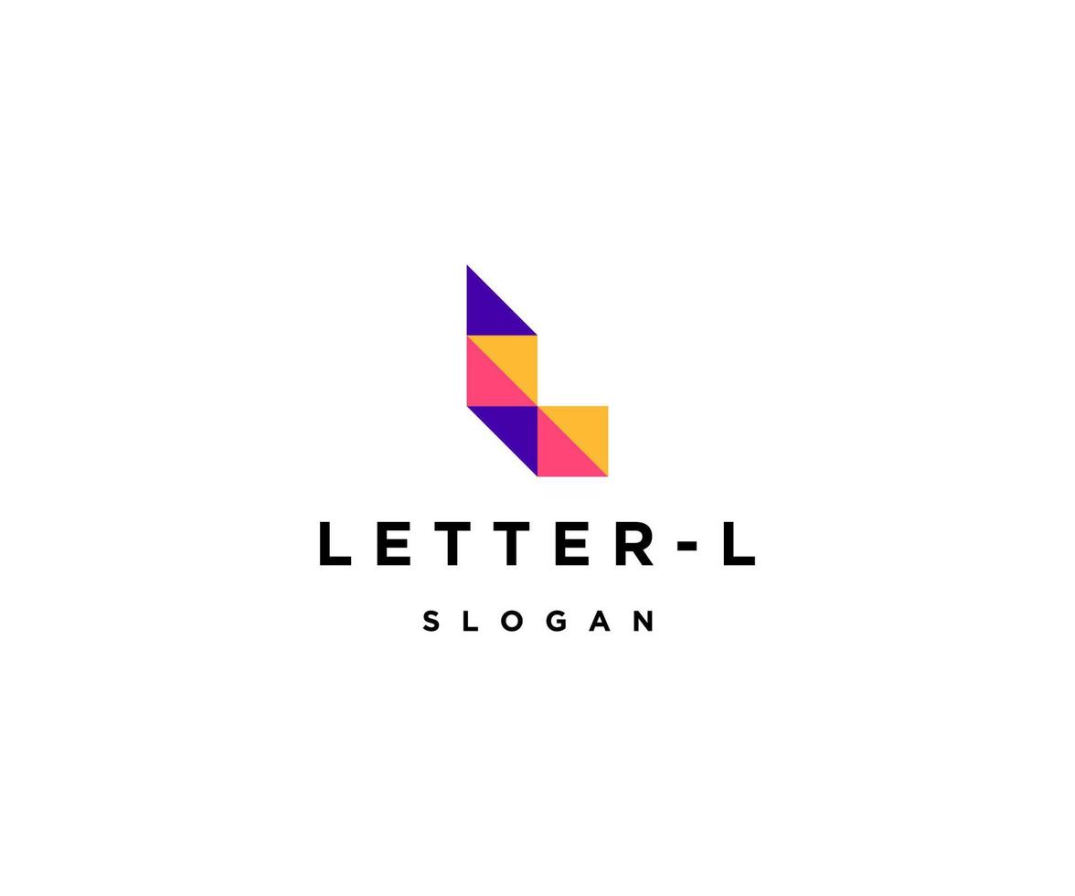 Geometric letter l logo icon design template vector