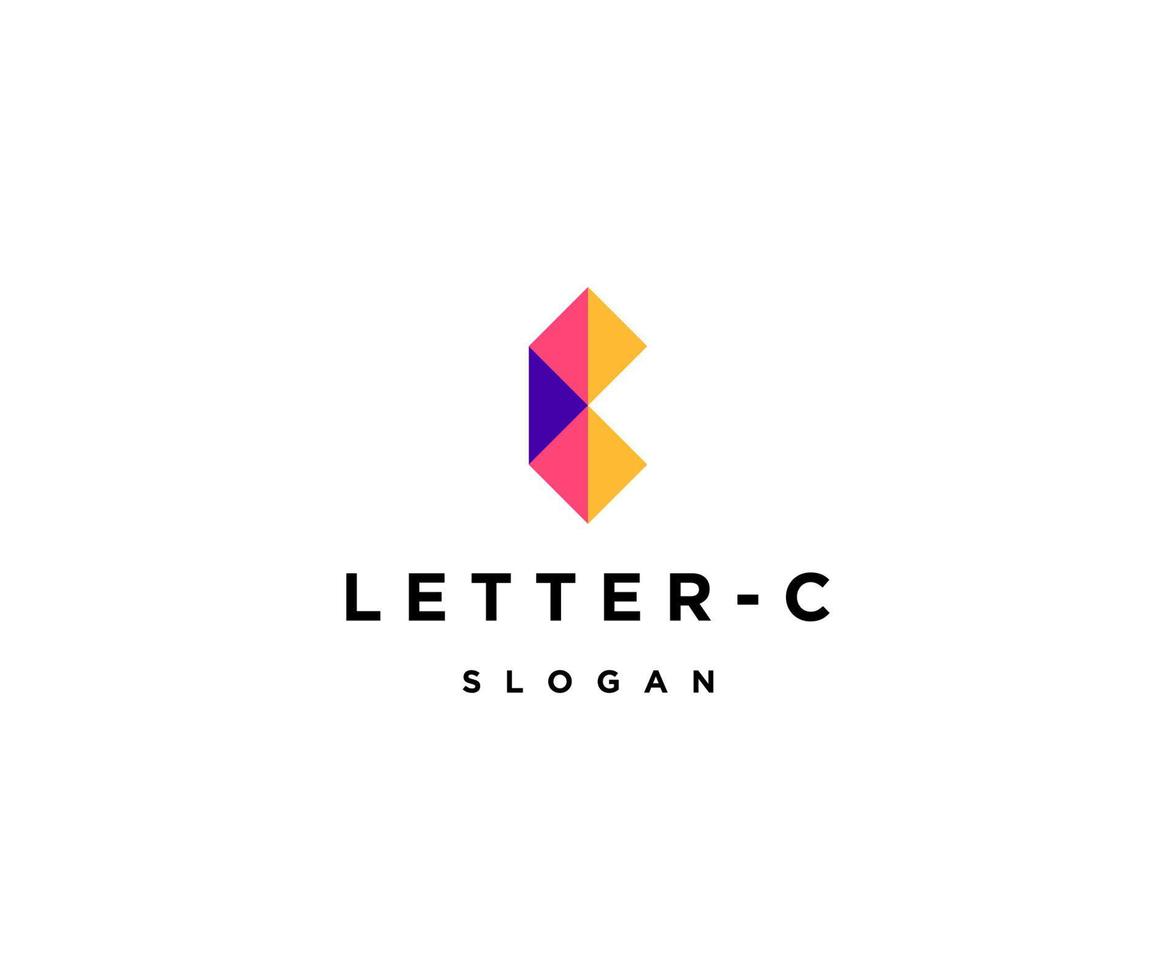 plantilla de diseño de icono de logotipo de letra c geométrica vector
