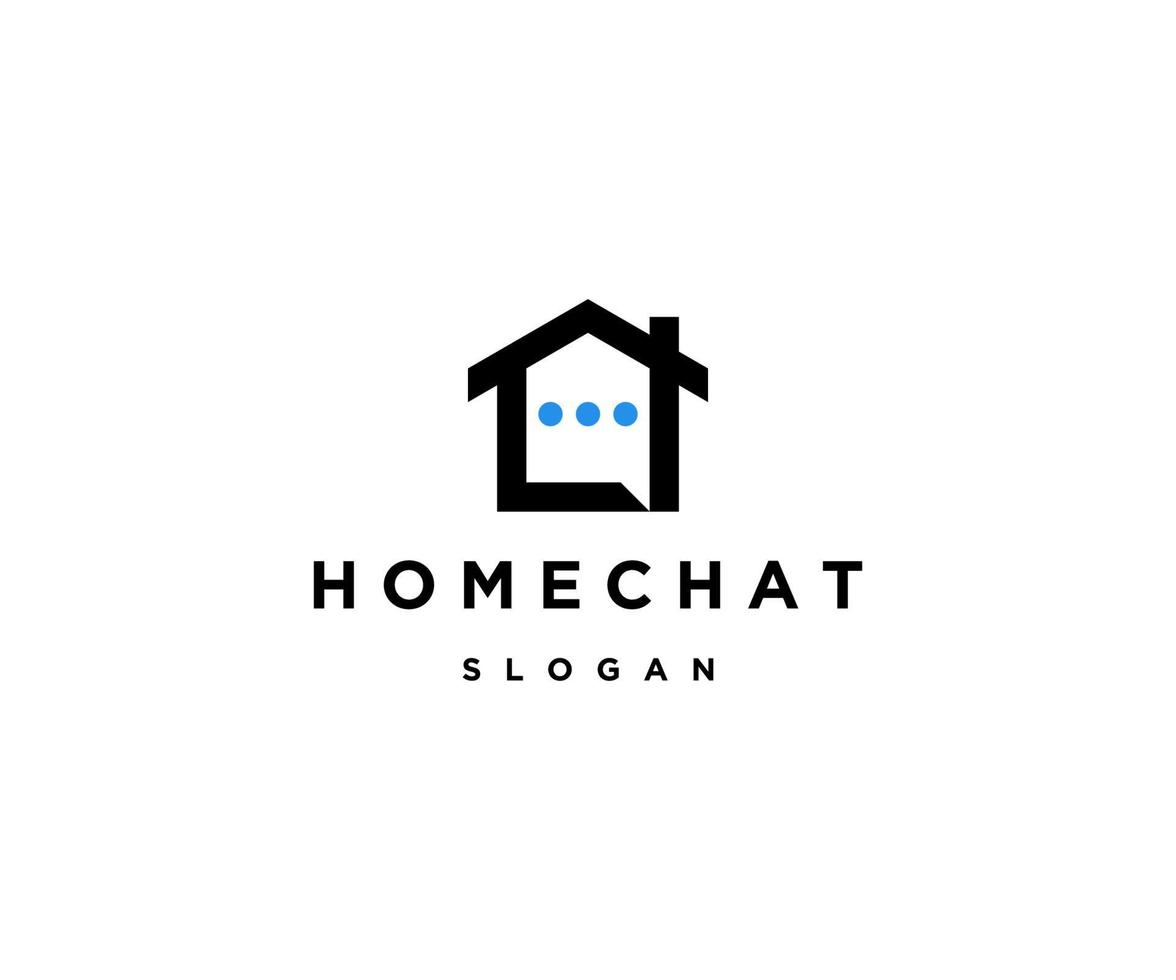 plantilla de diseño de icono de logotipo de chat en casa vector